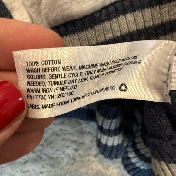 Cat & Jack Cotton Pullover Sweater Navy Blue Gray Elbow Patch XL Boys 16 Preppy - Picture 4 of 7